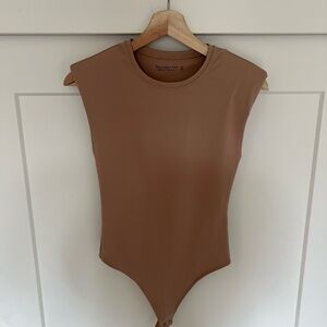 Abercrombie & Fitch Tan Bodysuit with padded shoulders